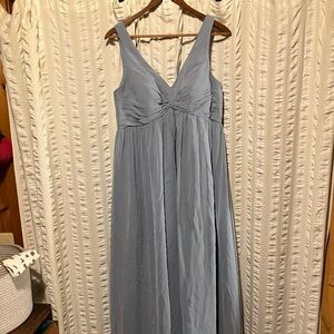 Azazie Yetta Maternity Gown Dusty Blue